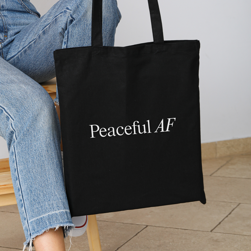 【とても美品】Peaceful ロゴ ブラック トートバッグ Peaceful AF Tote Bag – Dermazen